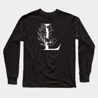 Letter L Monogram - Floral Initial Long Sleeve T-Shirt